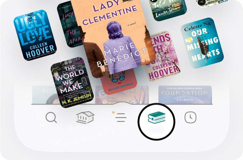 Wiedergabe eines Hörbuchs in der Libby-App auf einem Smartphone